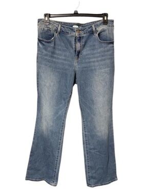 Old Navy Kicker Boot Cut Mid-Rise Women's Blue Denim Jeans Plus Size 16 Short